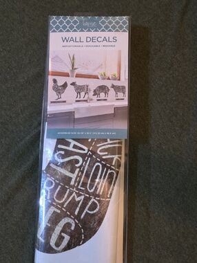 Wall Decals Repositionable Farm Animal Kitchen Accent - Black